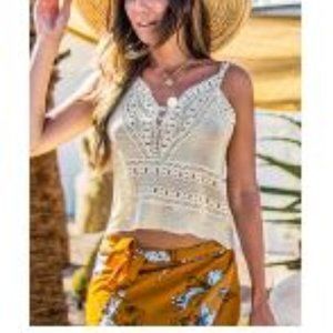 Cream Crochet Tank Top ONE SIZE / CREAM